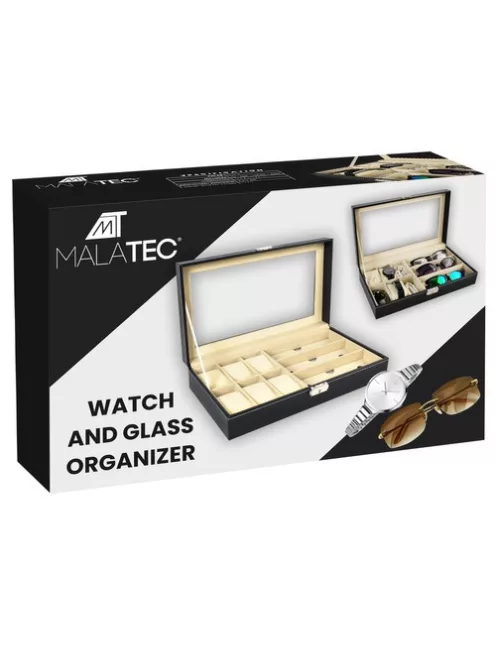 MALATEC óra és szemüveg tartó doboz zárható kivitelben
