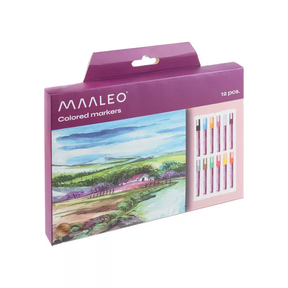 MAALEO 12 darabos akril marker készlet arany és ezüst színekkel, vízálló akril filctollak kőre és fára