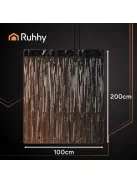 RUHHY fekete fólia függöny 100x200 cm-es méretben, fényes rojtos dekoráció Halloweenre és szilveszterre