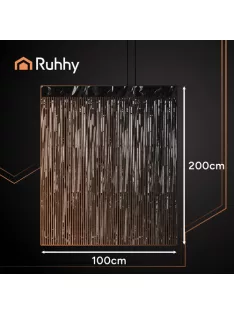 RUHHY fekete fólia függöny 100x200 cm-es méretben, fényes rojtos dekoráció Halloweenre és szilveszterre