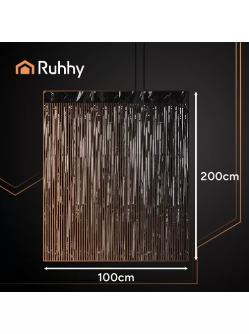 RUHHY fekete fólia függöny 100x200 cm-es méretben, fényes rojtos dekoráció Halloweenre és szilveszterre