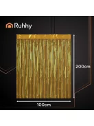 RUHHY arany fólia függöny 100x200 cm-es méretben, csillogó rojtos dekoráció fotóháttérhez