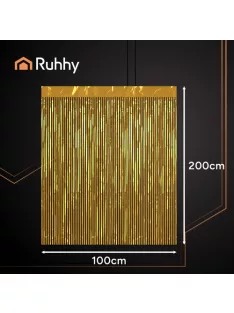 RUHHY arany fólia függöny 100x200 cm-es méretben, csillogó rojtos dekoráció fotóháttérhez