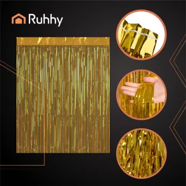 RUHHY arany fólia függöny 100x200 cm-es méretben, csillogó rojtos dekoráció fotóháttérhez