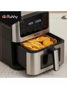 Ruhhy 100 darabos négyzet alakú szilikonos air fryer papírbetét, hőálló 230 fokig