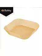 Ruhhy 100 darabos négyzet alakú szilikonos air fryer papírbetét, hőálló 230 fokig