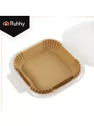 Ruhhy 100 darabos négyzet alakú szilikonos air fryer papírbetét, hőálló 230 fokig