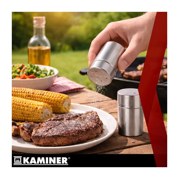 KAMINER 26 db-os rozsdamentes acél grillsütő készlet alumínium bőröndben BBQ grillezéshez