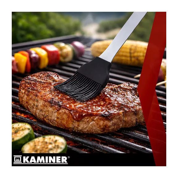 KAMINER 26 db-os rozsdamentes acél grillsütő készlet alumínium bőröndben BBQ grillezéshez