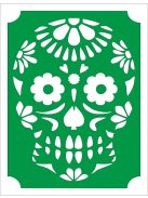 Csillám tetoválás sablon -Mexikói cukor koponya 