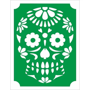 Csillám tetoválás sablon -Mexikói cukor koponya 