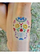 Csillám tetoválás sablon -Mexikói cukor koponya 