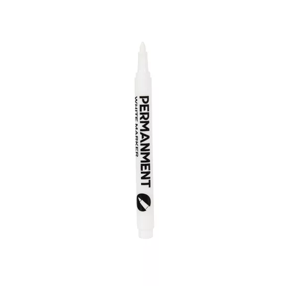 Fehér permanent festékmarker gumiabroncs felújításához, fém és üveg jelöléséhez, 1mm-es hegy