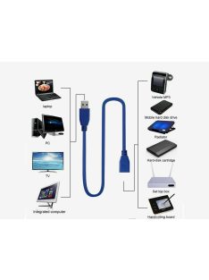 usb 3.0 hosszabbító kábel 1.5m árnyékolt usb a adapter