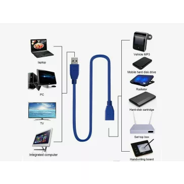 usb 3.0 hosszabbító kábel 1.5m árnyékolt usb a adapter