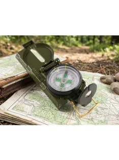 Professzionális fém iránytű zárható házzal és folyadékos tájolóval túrázáshoz
