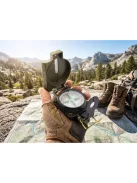 Professzionális fém iránytű zárható házzal és folyadékos tájolóval túrázáshoz