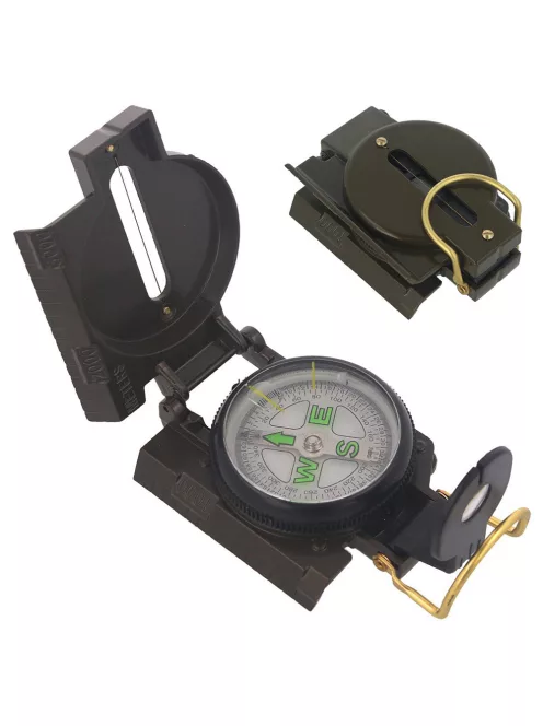 Professzionális fém iránytű zárható házzal és folyadékos tájolóval túrázáshoz