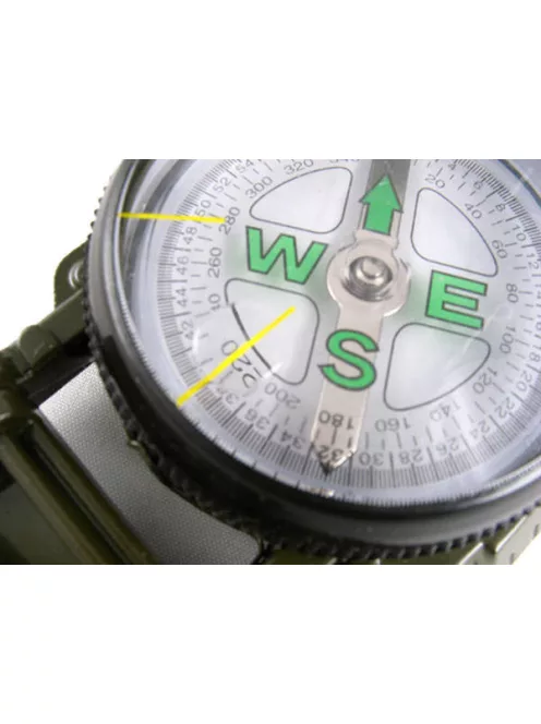 Professzionális fém iránytű zárható házzal és folyadékos tájolóval túrázáshoz