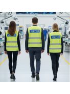 Visitor Látogató Vendég feliratú láthatósági mellény, sárga biztonsági mellény üzemlátogatáshoz, fényvisszaverő azonosító mellény