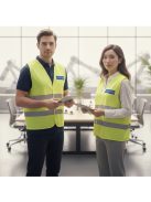 Visitor Látogató Vendég feliratú láthatósági mellény, sárga biztonsági mellény üzemlátogatáshoz, fényvisszaverő azonosító mellény