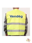 Visitor Látogató Vendég feliratú láthatósági mellény, sárga biztonsági mellény üzemlátogatáshoz, fényvisszaverő azonosító mellény