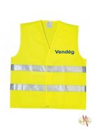 Visitor Látogató Vendég feliratú láthatósági mellény, sárga biztonsági mellény üzemlátogatáshoz, fényvisszaverő azonosító mellény