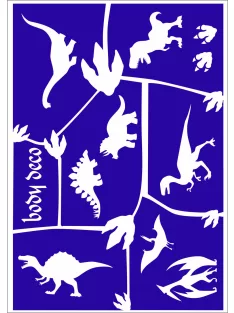 Dinós csillámtetoválás sablon A5 méretben KiviArt