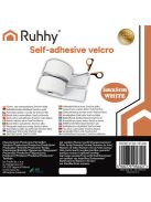 Erős öntapadós fehér tépőzár szalag, 5 méter hosszú és 5 cm széles tekercs.