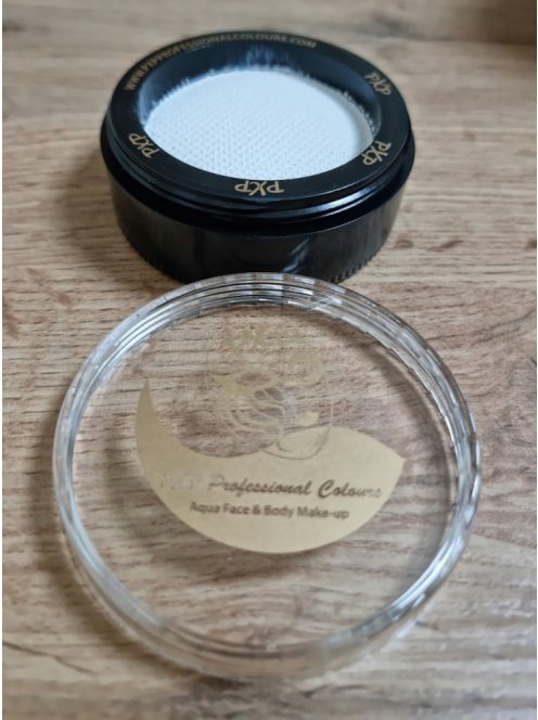 Nagy méretű, 90 grammos, kerek tégelyes PXP Professional Colors fehér arcfesték.