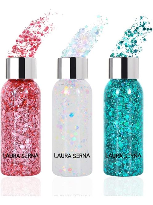 Laura Serna Chunky face and Body glitter gel - Türkiz