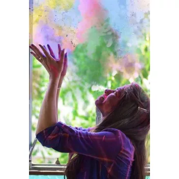 Színes Holi por tasakok (10 különböző színben, egyenként 100g) egy készletben, szórásra készen