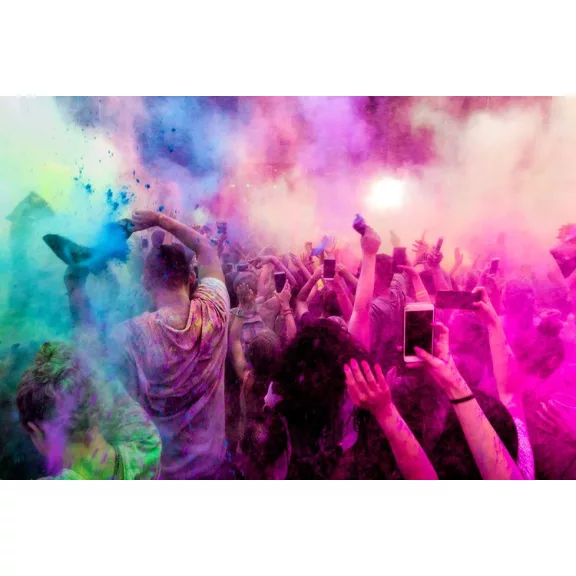 Színes Holi por tasakok (10 különböző színben, egyenként 100g) egy készletben, szórásra készen