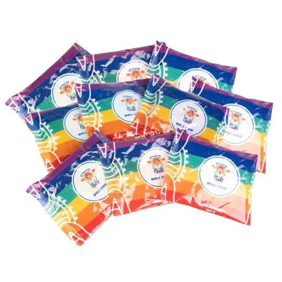 Színes Holi por tasakok (10 különböző színben, egyenként 100g) egy készletben, szórásra készen