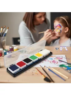 Diamond FX Essential 6 alapszínű arcfesték készlet, professzionális vízbázisú festék, élénk színek, kezdőknek is ideális, bőrbarát