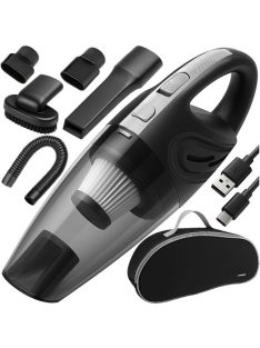 XTROBB akkumulátoros kézi autós porszívó száraz-nedves funkcióval, HEPA szűrővel és tartozékokkal