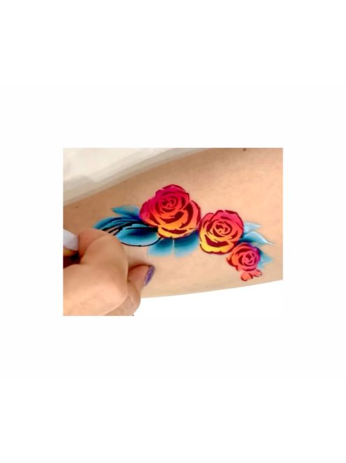 Rózsák arc- és testfestő sablon, hajlékony műanyag stencil