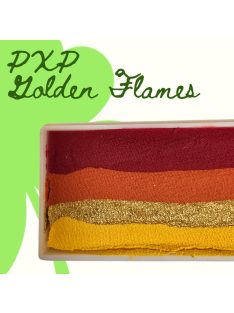 PXP Golden Flames csíkos arcfesték 28g-os kiszerelésben, intenzív piros, narancs, sárga és arany árnyalatokkal, tűz és sárkány tematikájú arcfestéshez