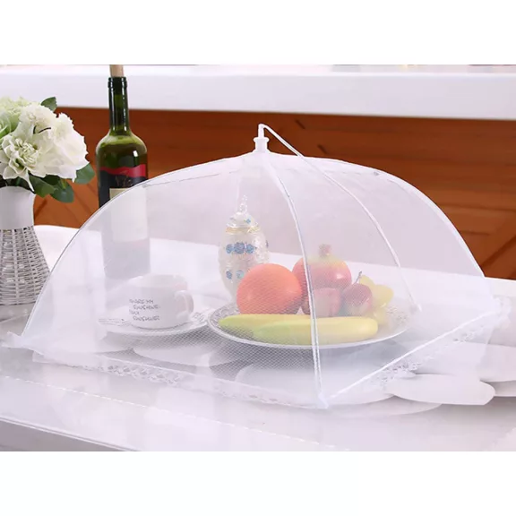 XL méretű 40x24,5 cm-es ételtakaró szúnyogháló rovarok ellen fehér színben