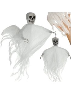 Fehér Akasztós Csontváz Dekoráció 70 cm - Halloween Kísértet Szellem Dísz