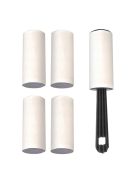 5 darabos ruhatisztító henger készlet, ergonomikus nyéllel és 4 pótfejjel állatszőr és szösz eltávolításához