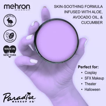 Mehron Paradise Makeup AQ Pastel Purple (40 g) – Pasztell lila arcfesték, vízbázisú testfesték