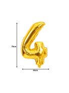 4-es szám arany fólia lufi 66 cm születésnapi dekoráció