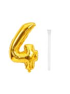 4-es szám arany fólia lufi 66 cm születésnapi dekoráció