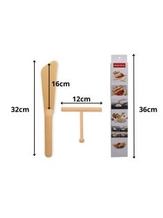 Palacsinta forgató lapát tésztakenő hengerrel a palacsinták és omlettek egyenletes eloszlatásához és forgatásához.