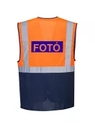 Vezetői Kéttónusú láthatósági mellény - Press, Photo, Sajtó, Fotó felirattal