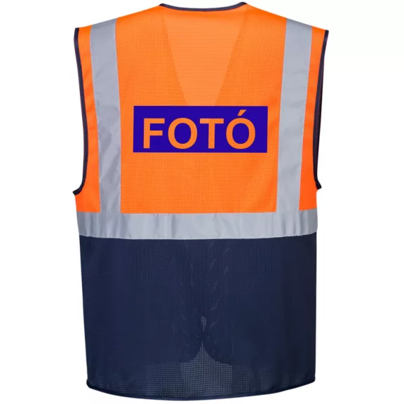 Vezetői Kéttónusú láthatósági mellény - Press, Photo, Sajtó, Fotó felirattal