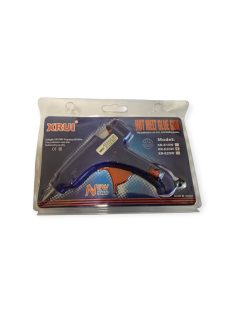 CEB GLUE GUN szilikon ragasztópisztoly, kék színű, 20W teljesítményű, kicsi, precíziós fúvókával és állvánnyal