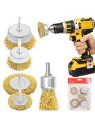 Réz drótkefe készlet fúróhoz, csavarozóhoz 5db-os