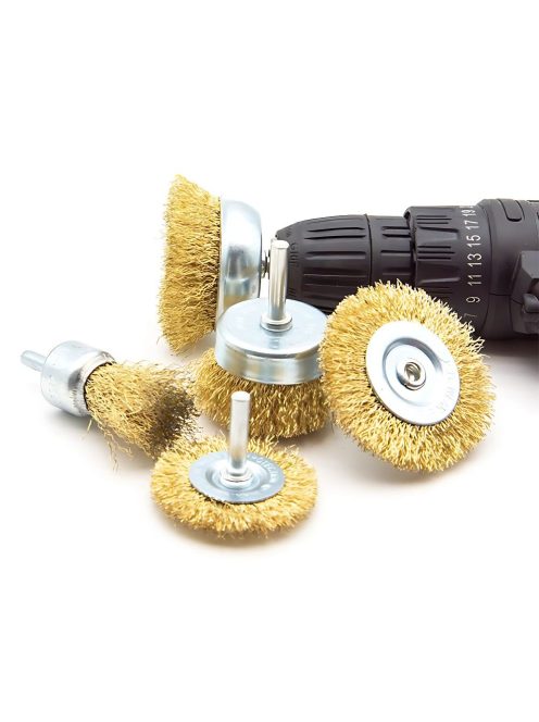 Réz drótkefe készlet fúróhoz, csavarozóhoz 5db-os